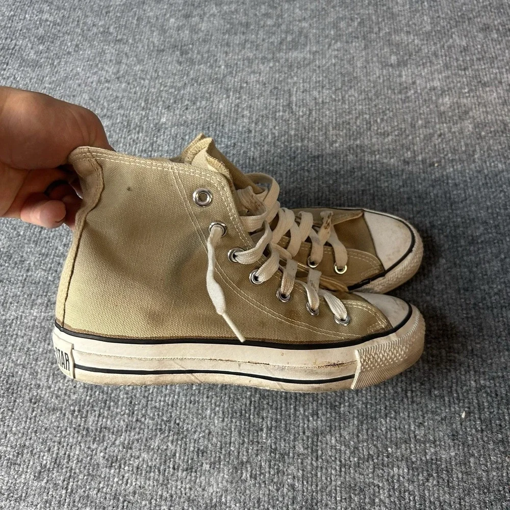 Vintage Converse Shoes Mens Size 5 Beige Chuck Taylor All Star 2 USA High Top